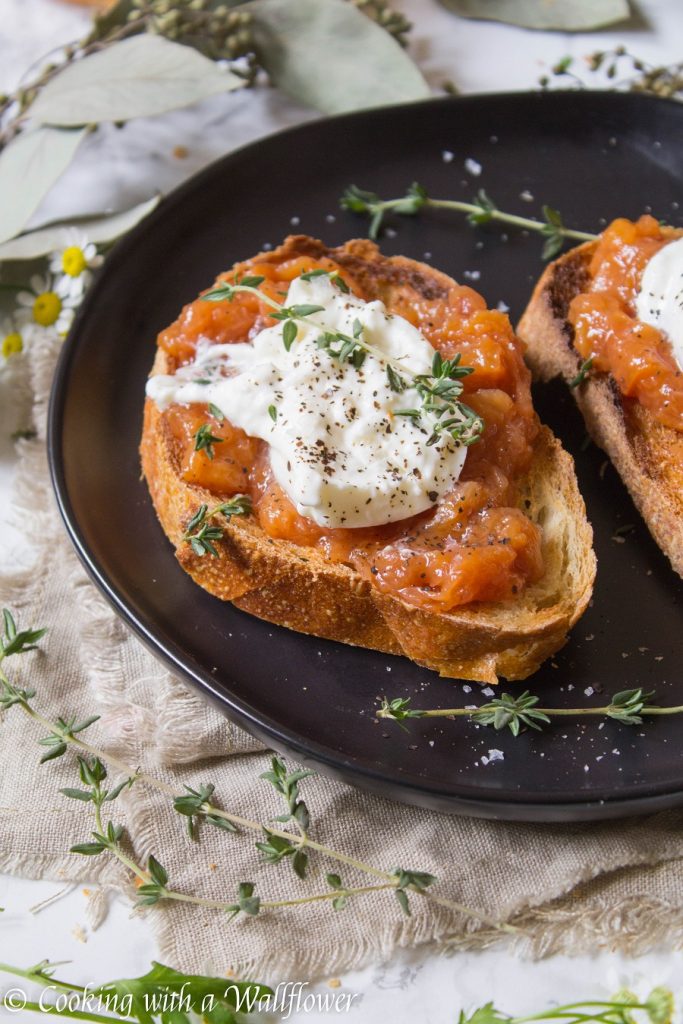 Peach Jam Burrata Toast | Cooking with a Wallflower