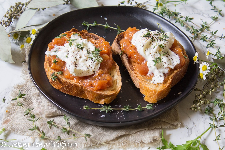 Peach Jam Burrata Toast | Cooking with a Wallflower