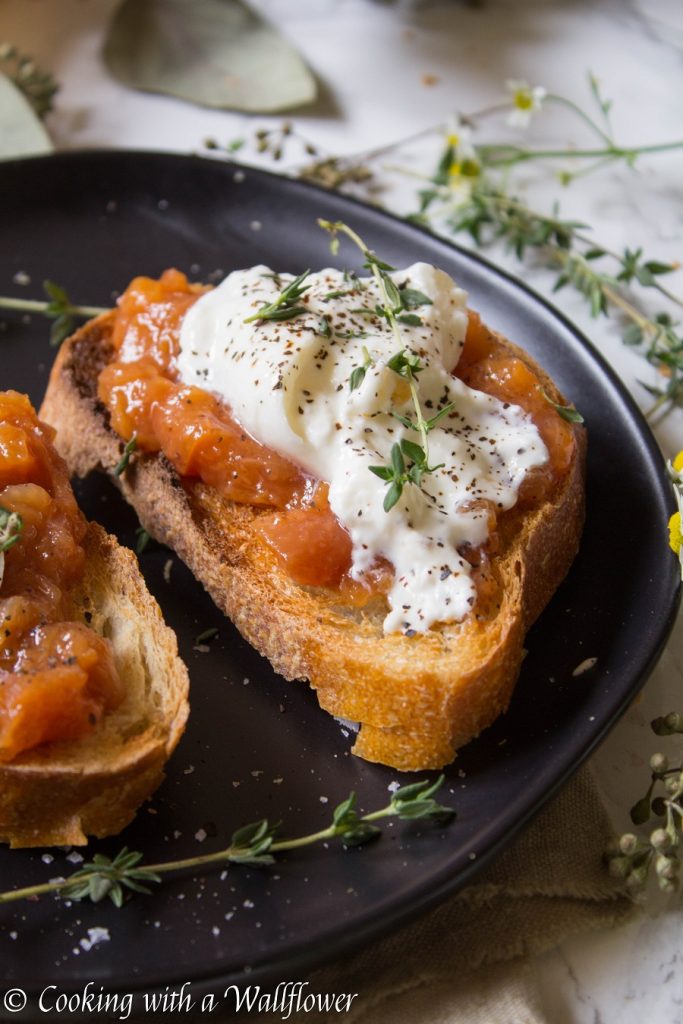 Peach Jam Burrata Toast | Cooking with a Wallflower