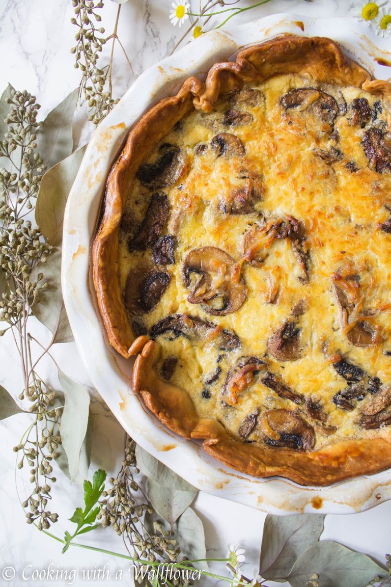Roasted Mushroom Quiche - Cooking with a Wallflower