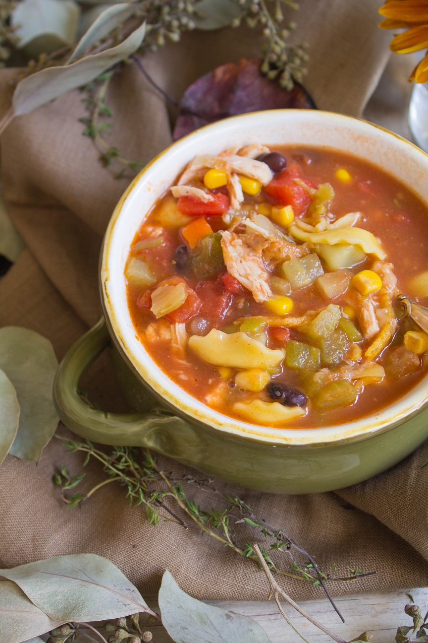 Chicken Tortellini Tortilla Soup - Cooking with a Wallflower