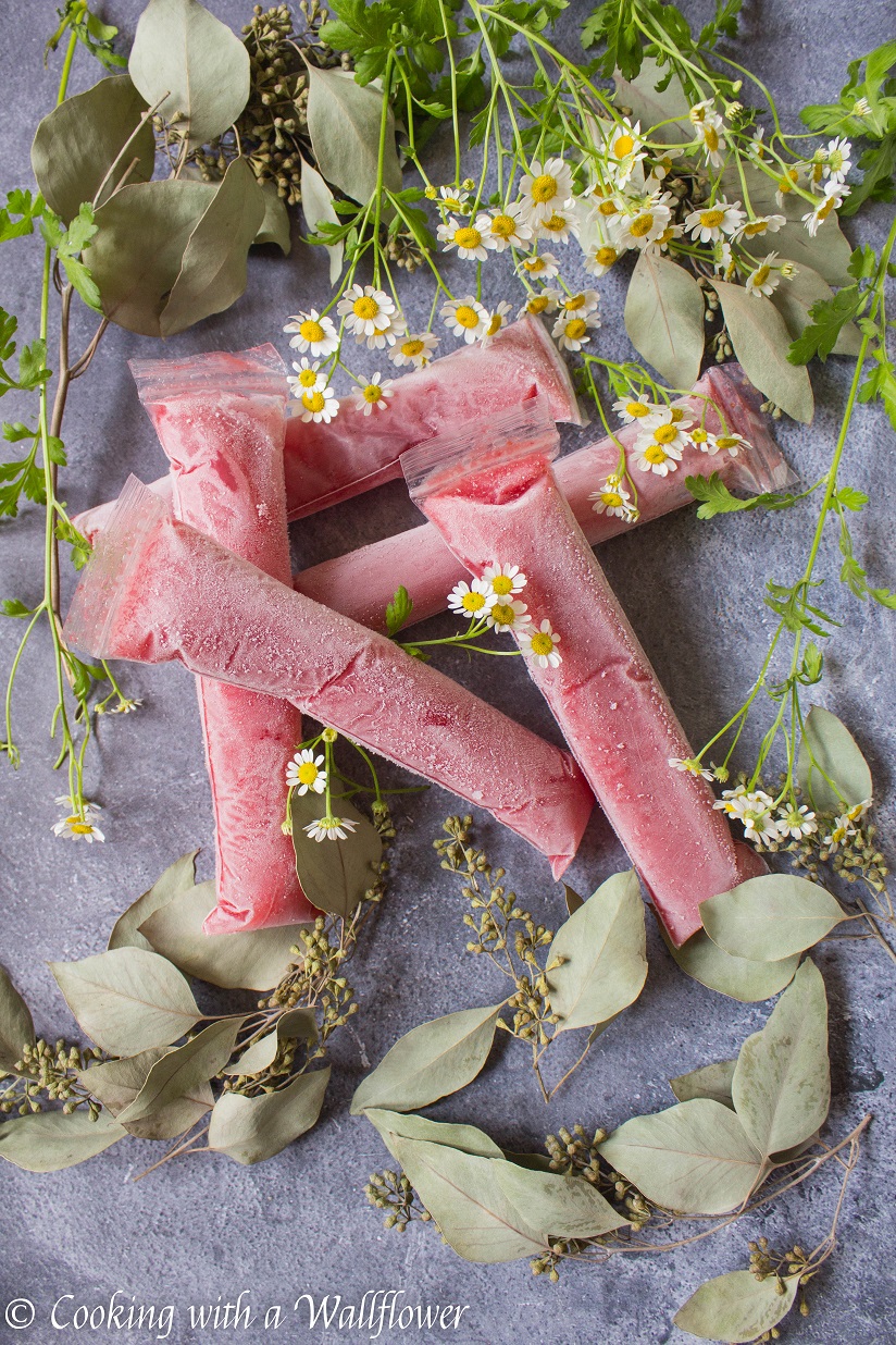 Strawberry Rosé Freezer Pops - Cooking with a Wallflower