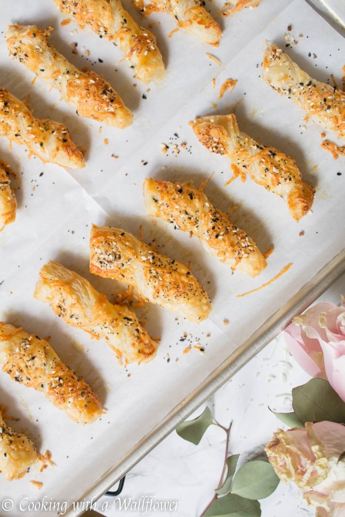 Cheesy Everything Spice Puff Pastry Twists | Cooking with a Wallflower