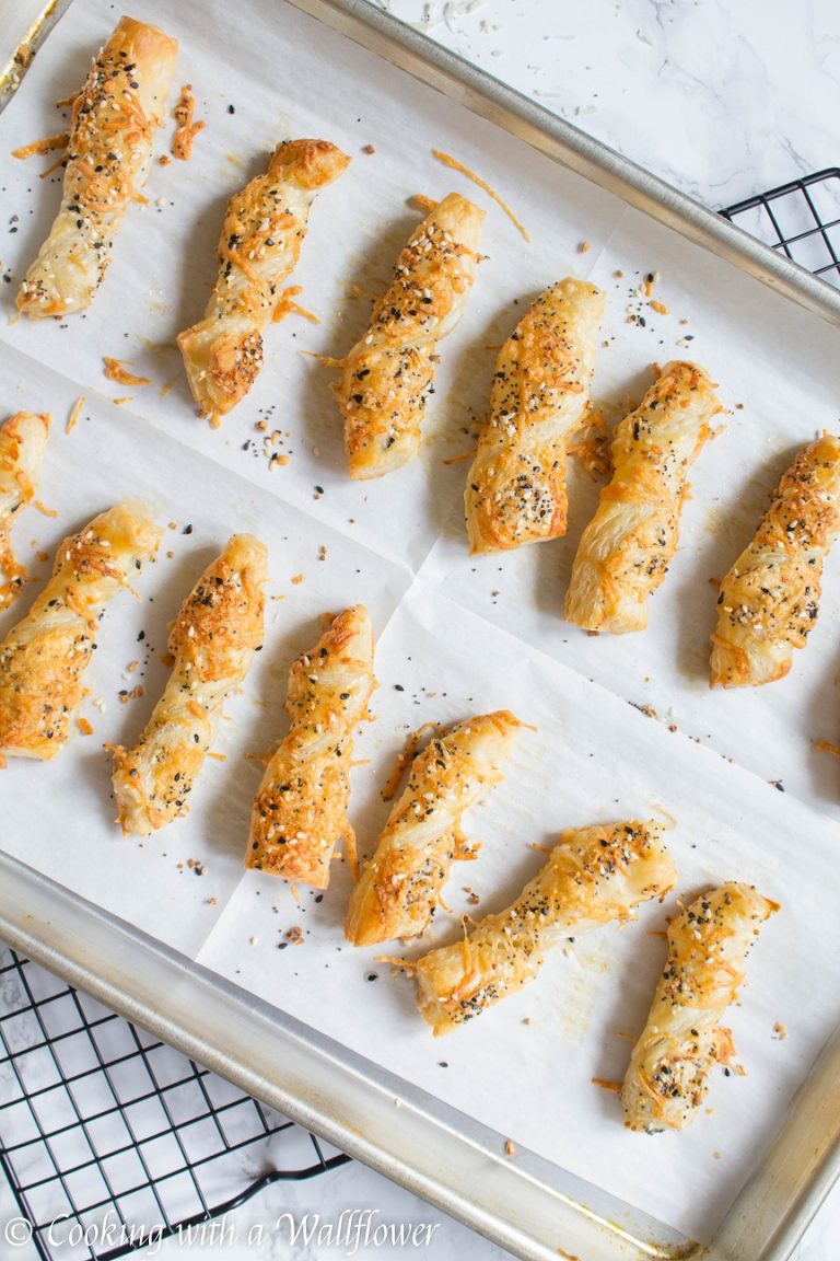 Cheesy Everything Spice Puff Pastry Twists Cooking with a Wallflower