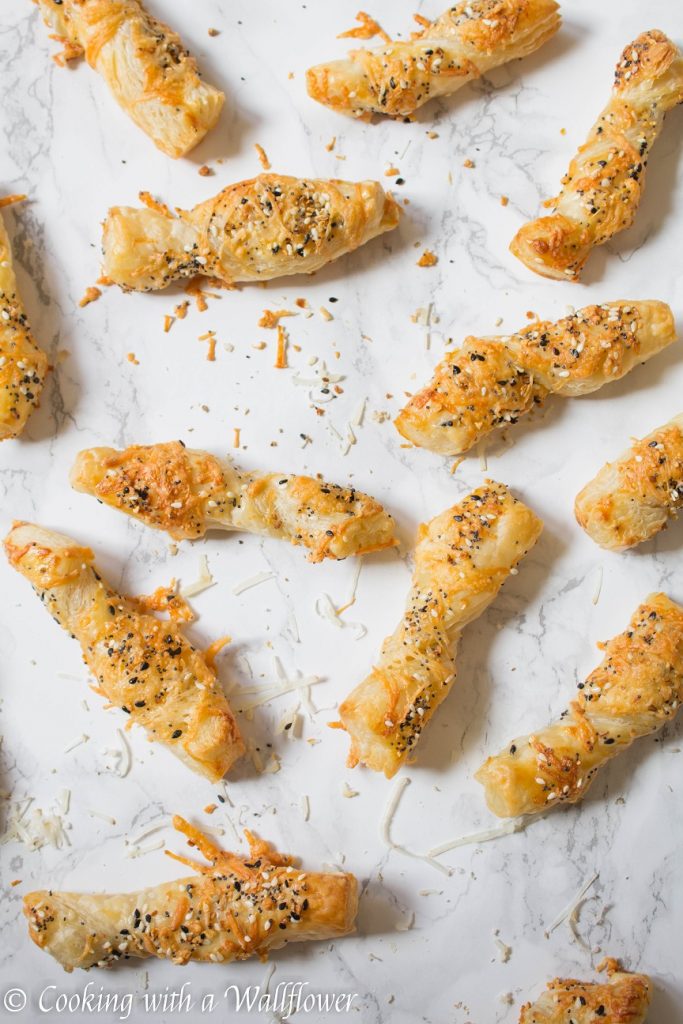 Cheesy Everything Spice Puff Pastry Twists | Cooking with a Wallflower