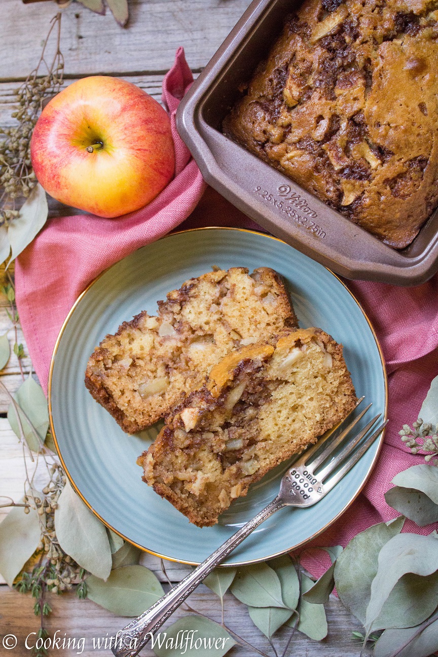 Chai Spiced Apple Loaf Cake - Cooking with a Wallflower