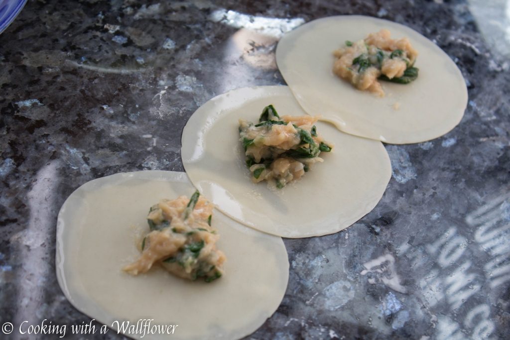 Garlic Chicken Spinach Dumplings | Cooking with a Wallflower