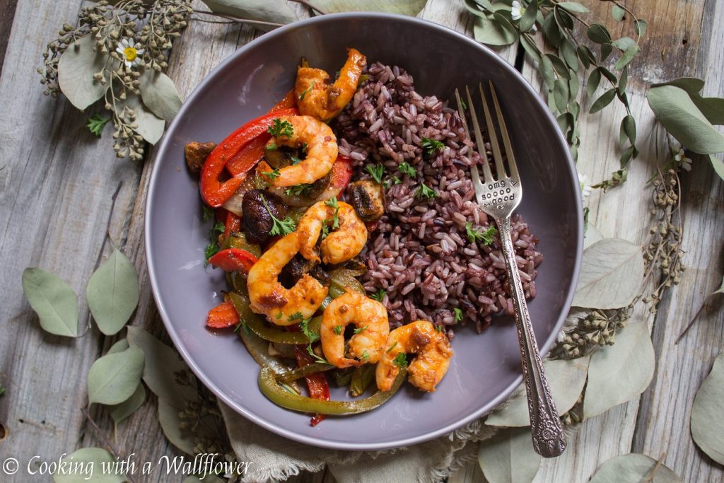 Honey Chipotle Shrimp with Fajita Vegetables | Cooking with a Wallflower