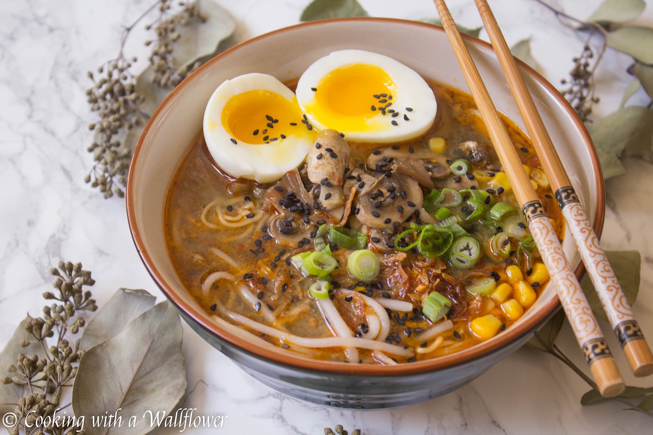 Spicy Miso Mushroom Ramen - Cooking with a Wallflower