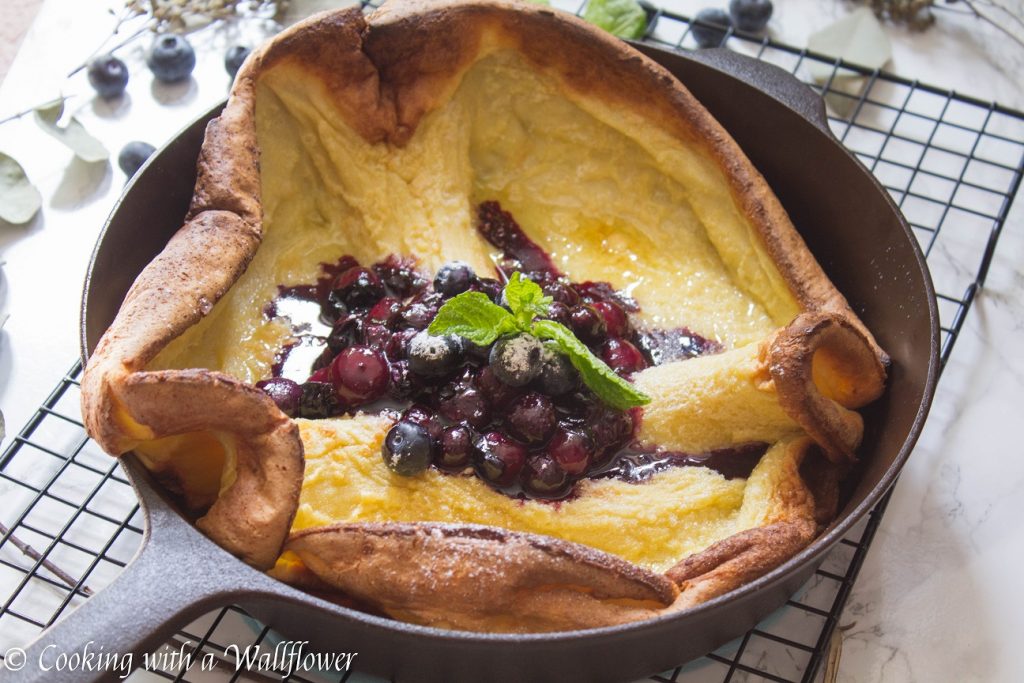 Blueberry Dutch Baby Pancake | Cooking with a Wallflower