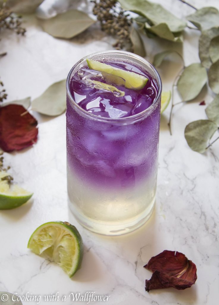 Sparkling Butterfly Pea Flower Tea Lemonade | Cooking with a Wallflower