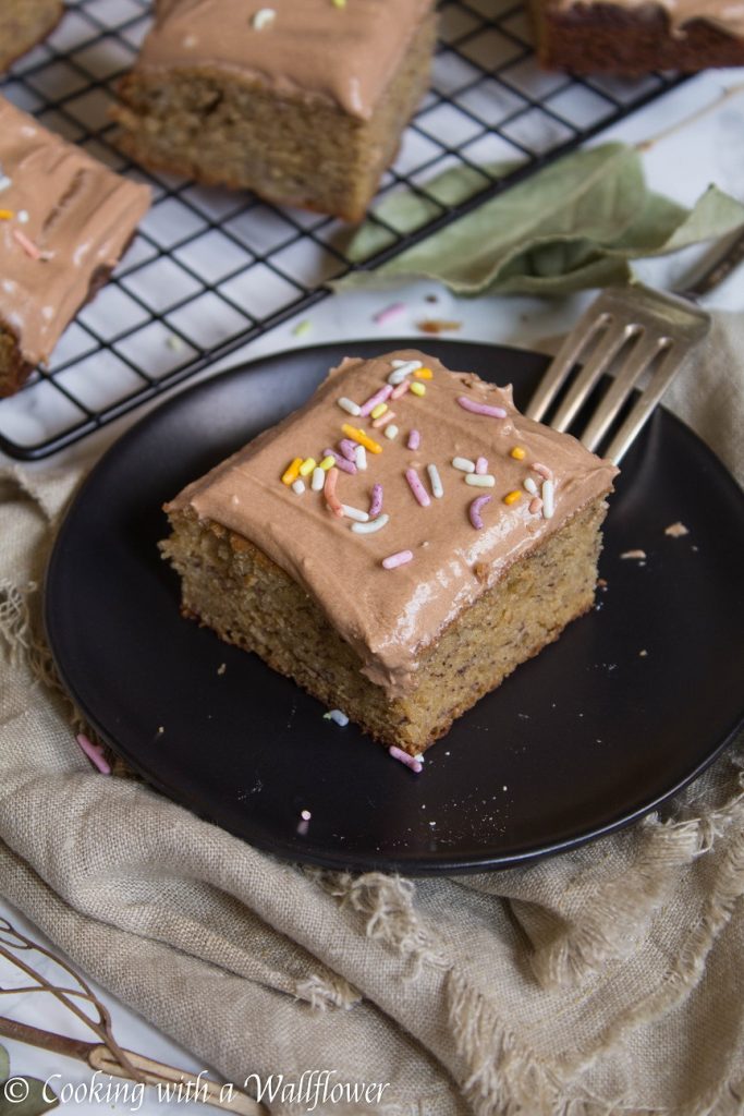 Banana Cake with Nutella Buttercream Frosting | Cooking with a Wallflower