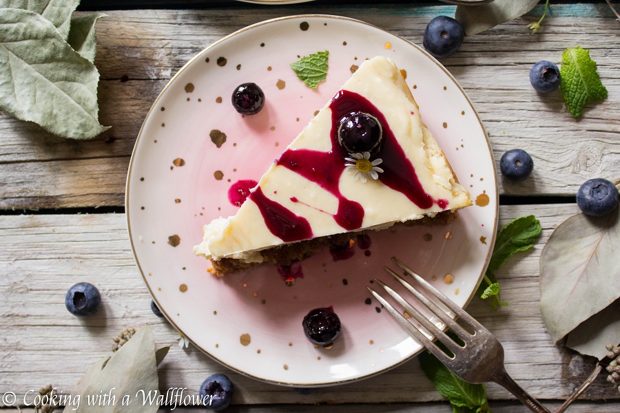 Blueberry Glazed Vanilla Cheesecake | Cooking with a Wallflower