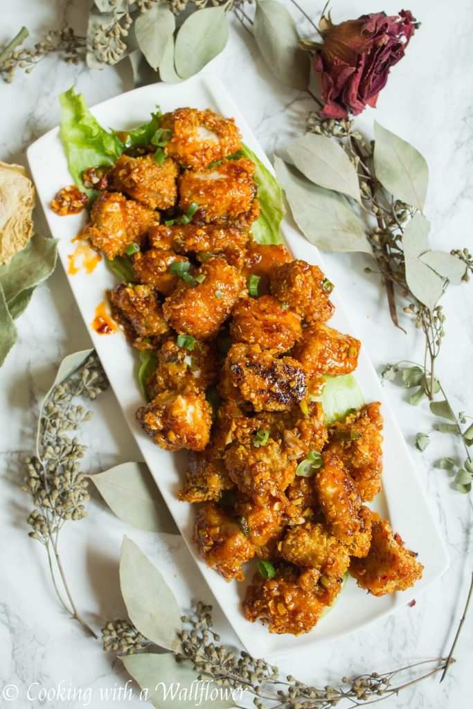 Korean Style Oven Fried Popcorn Chicken | Cooking with a Wallflower