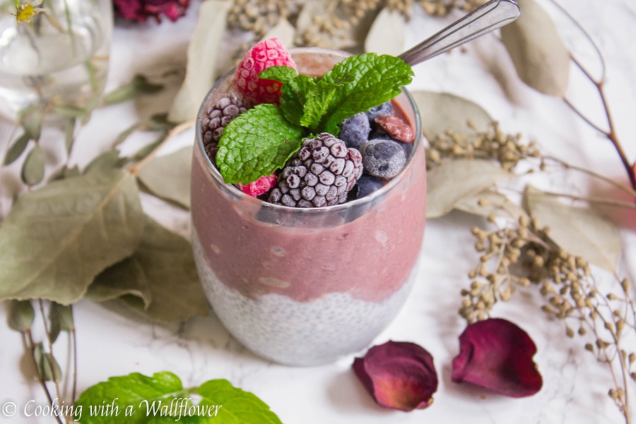 Acai Layered Chia Pudding | Cooking with a Wallflower 1