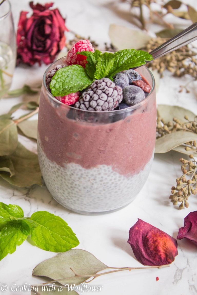 Acai Layered Chia Pudding - Cooking with a Wallflower