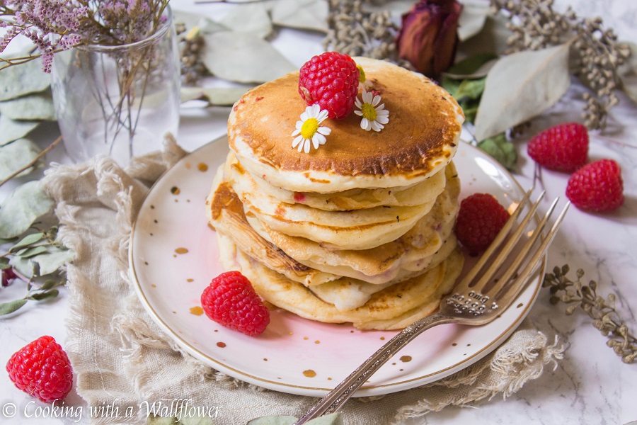 Raspberry Lemon Yogurt Pancakes | Cooking with a Wallflower