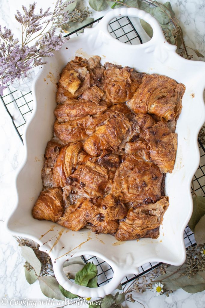 Baked Nutella Croissant French Toast | Cooking with a Wallflower