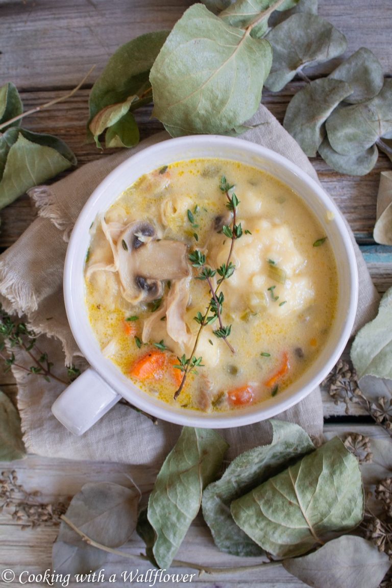 Creamy Chicken Dumpling Soup Cooking with a Wallflower