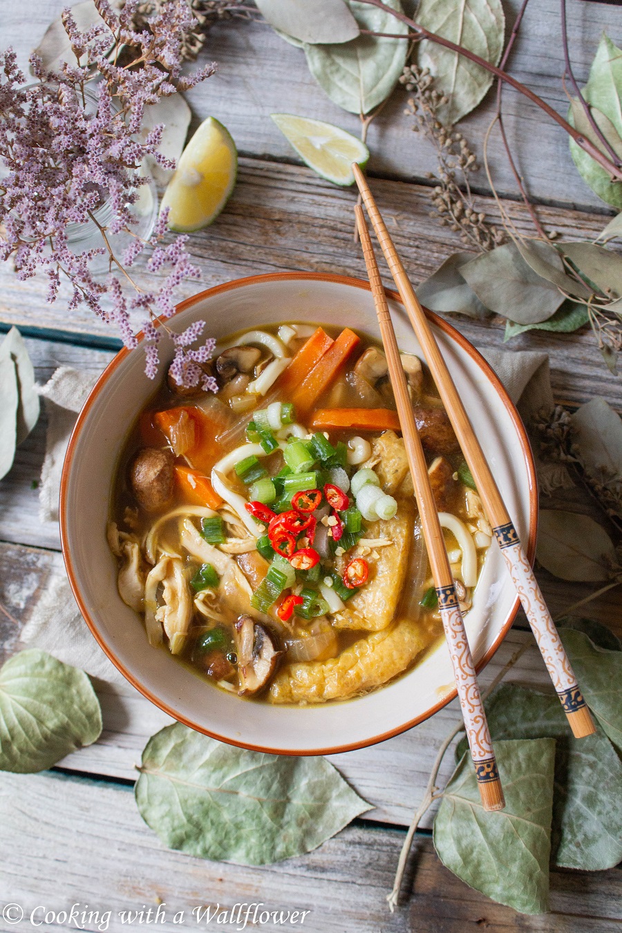 Japanese Chicken Curry Udon Noodle Soup - Cooking with a Wallflower