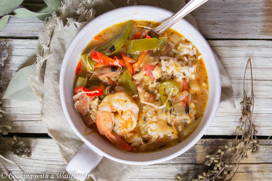 Chicken Sausage Gumbo with Shrimp | Cooking with a Wallflower