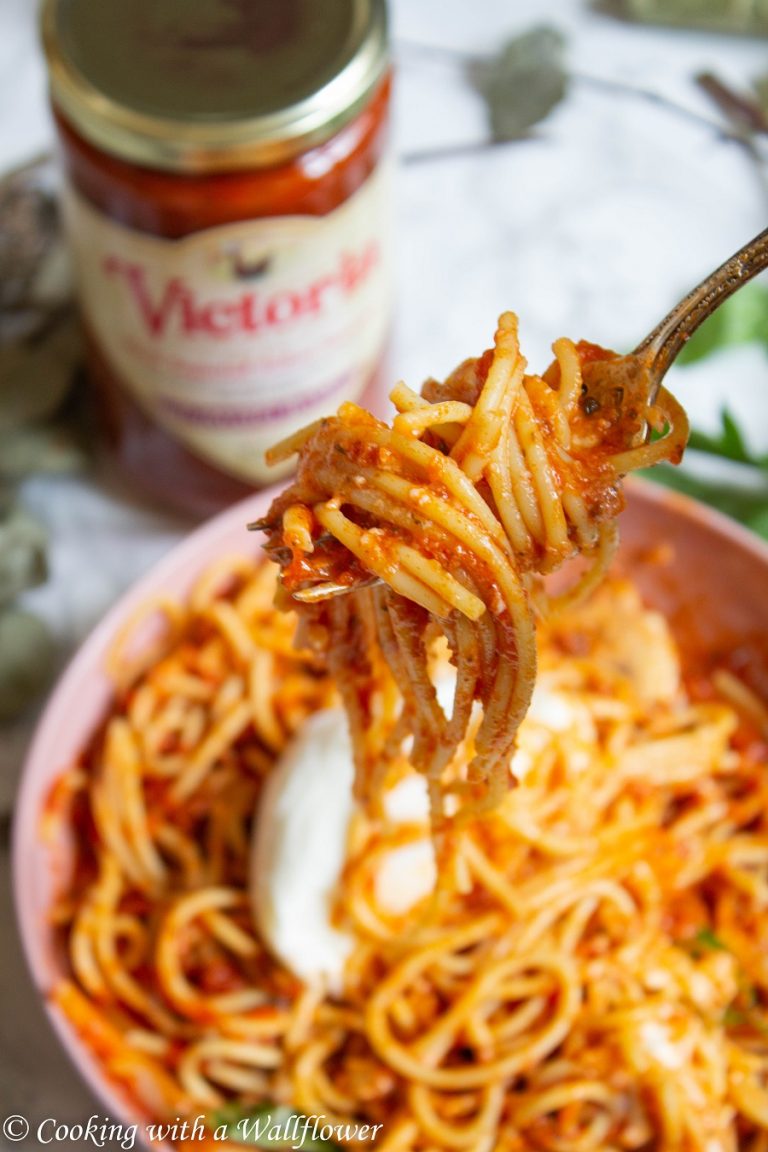 Creamy Mushroom Tomato Pasta with Burrata and Victoria's Tomato Basil