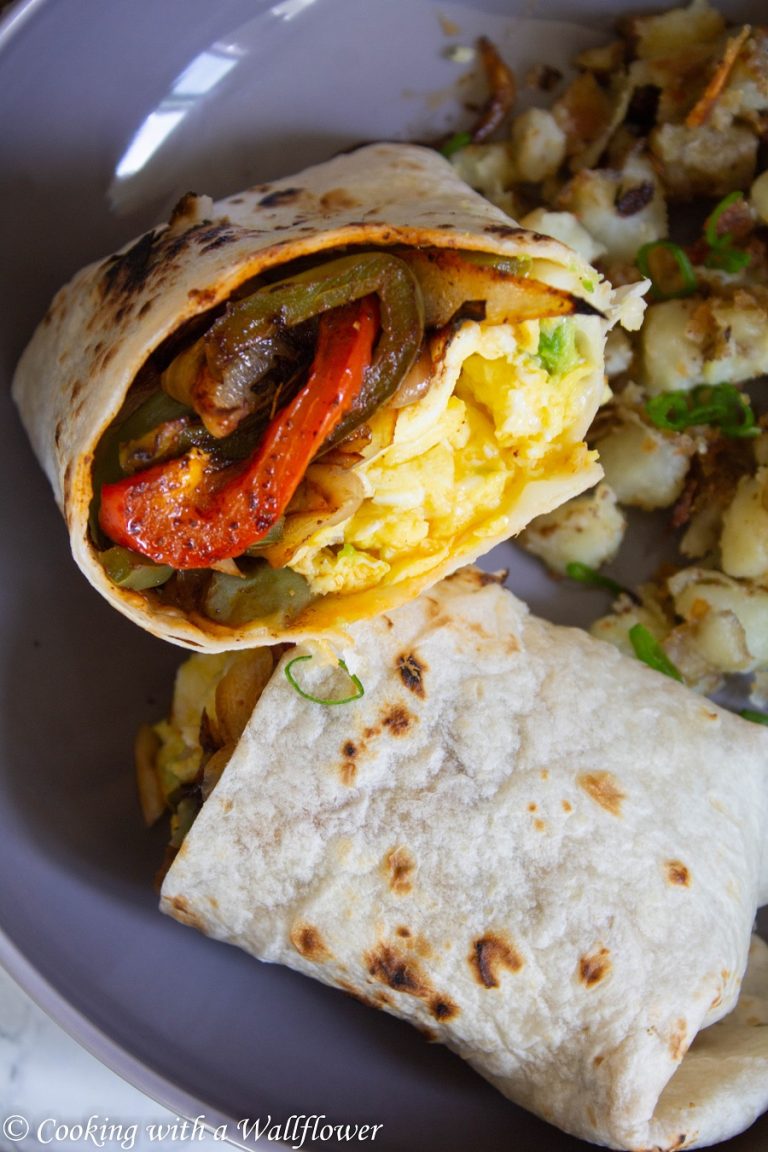 Soft Scrambled Egg Fajita Breakfast Burritos Cooking with a Wallflower