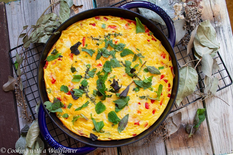 Red Bell Pepper Frittata with Fresh Herbs