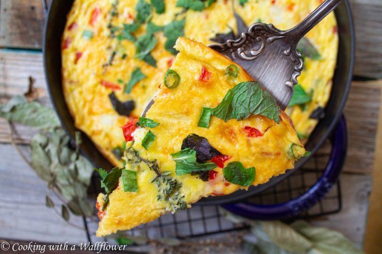 Red Bell Pepper Frittata with Fresh Herbs - Cooking with a Wallflower