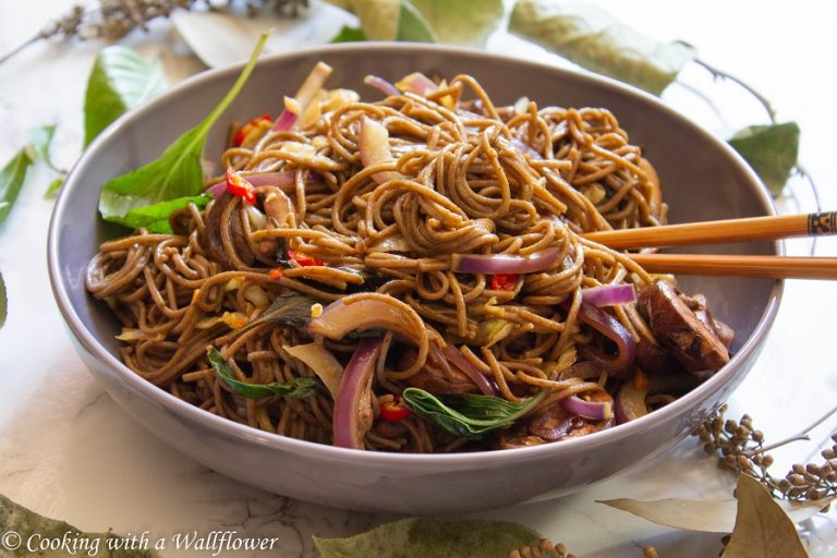 Soba Noodle Vegetable Stir Fry Cooking With A Wallflower