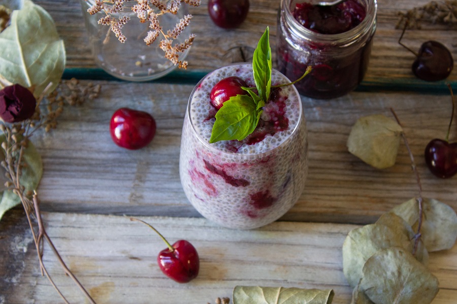 Cherry Overnight Chia Pudding | Cooking with a Wallflower