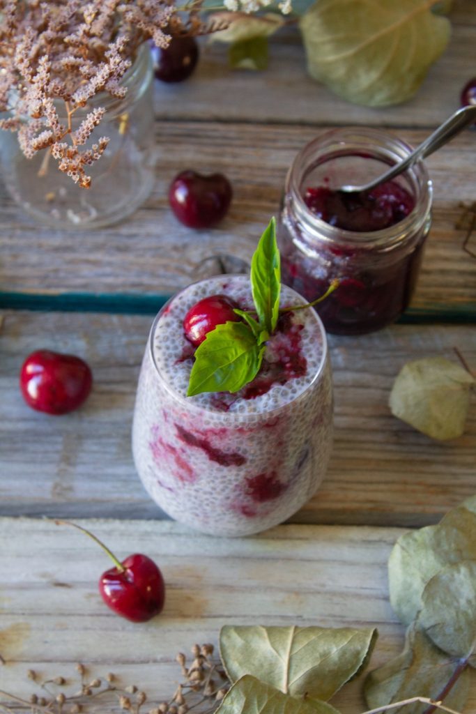 Cherry Overnight Chia Pudding | Cooking with a Wallflower