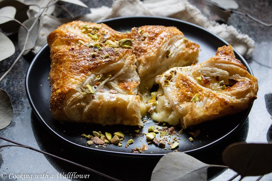 Salted Honey Pistachio Brie Puff Pastry | Cooking with a Wallflower