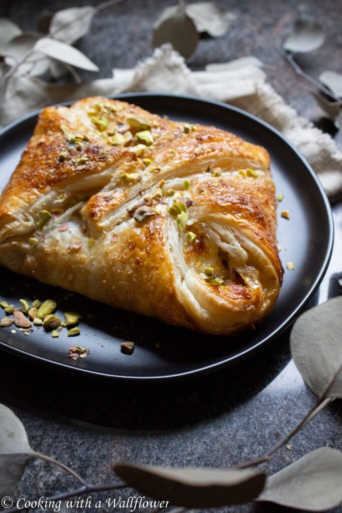 Salted Honey Pistachio Brie Puff Pastry | Cooking with a Wallflower